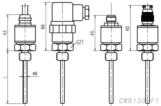 CWB130-F1通用型溫度變送器外形尺寸