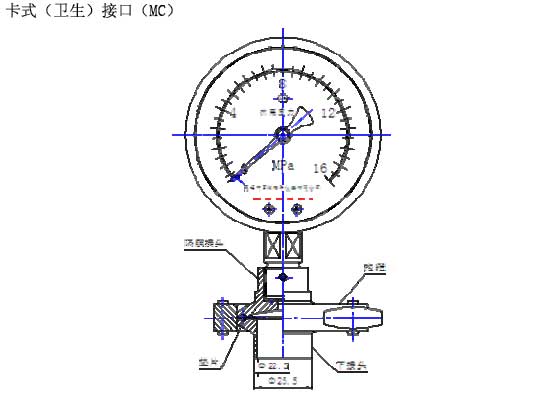 YM-MC型隔膜壓力表外形圖